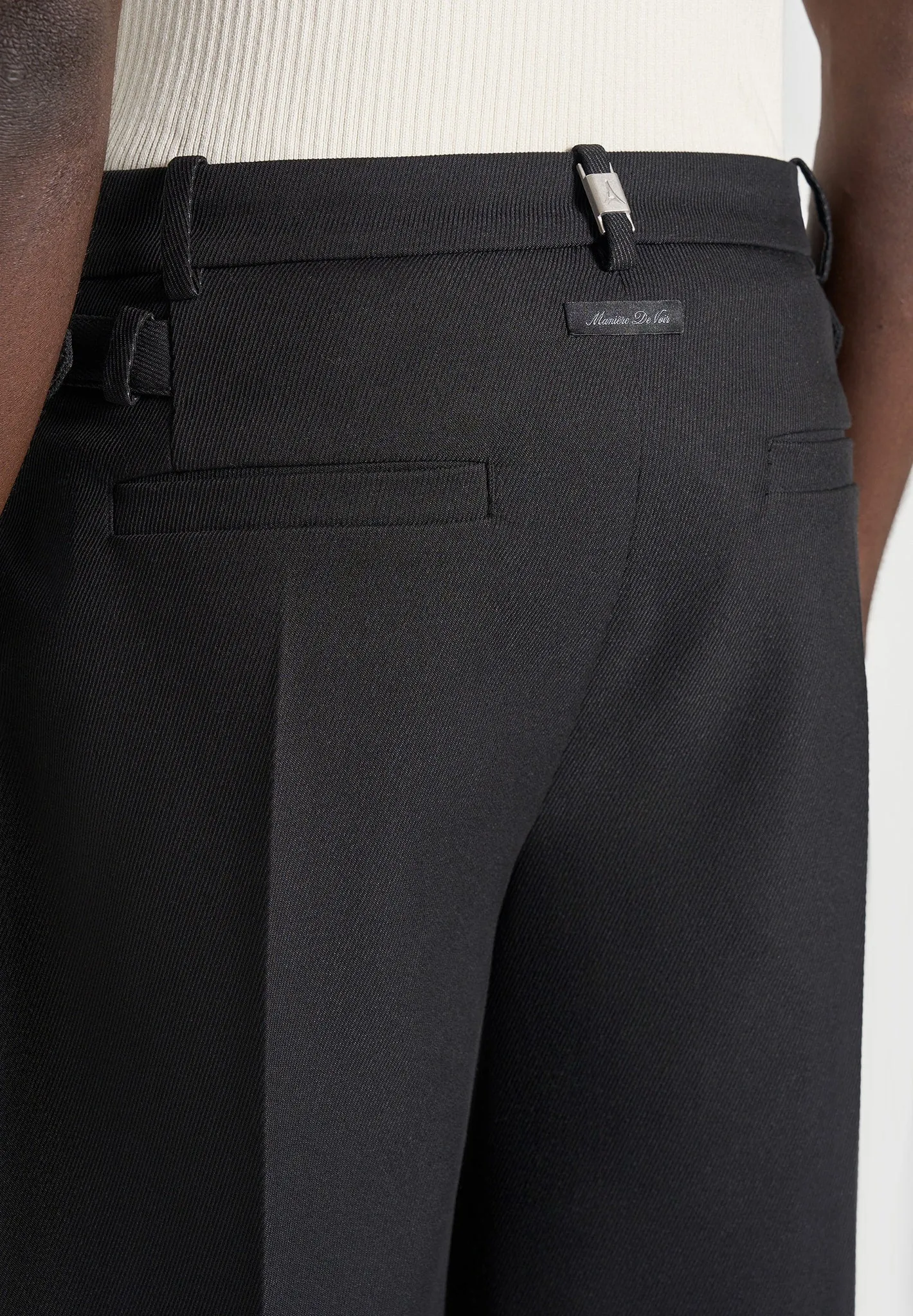 Auguste - Tailored Twill Bermuda Shorts - Black sold by Maniere De Voir product image thumbnail 5