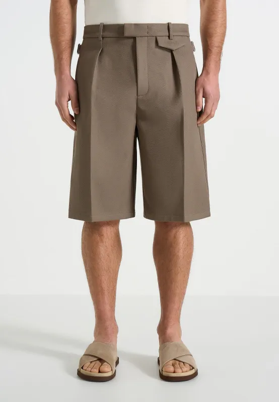 Auguste - Tailored Twill Bermuda Shorts - Olive made by Maniere De Voir