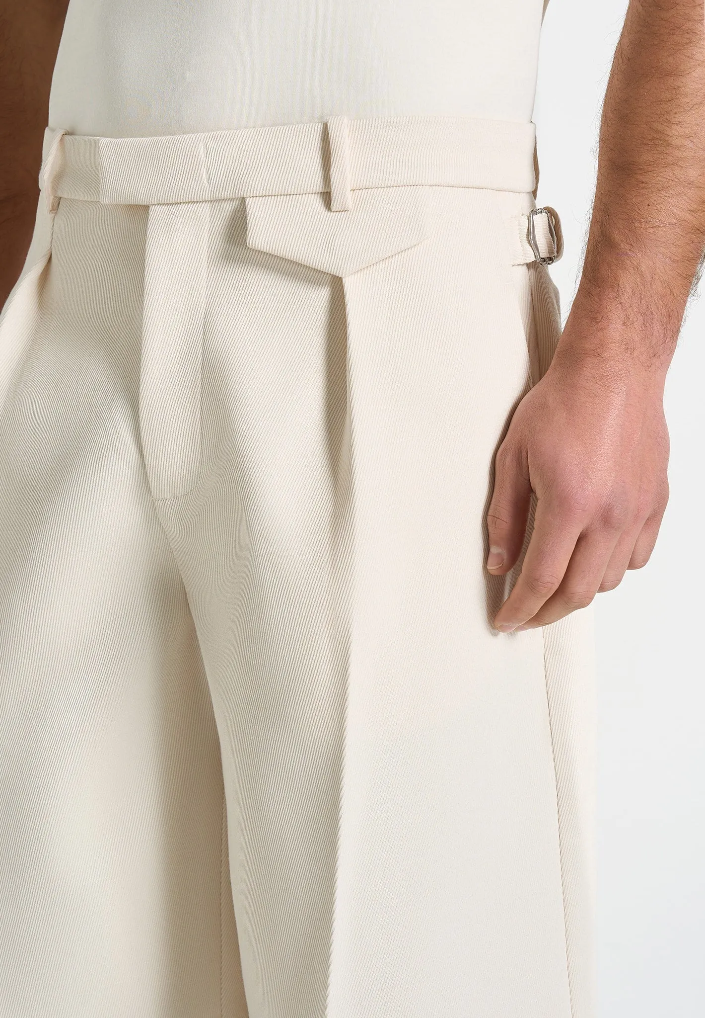 Auguste - Tailored Twill Bermuda Shorts - Cream sold by Maniere De Voir product image thumbnail 3