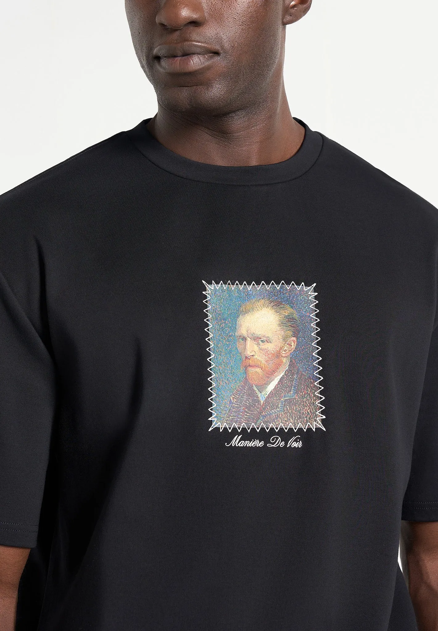 Anders - Cafe Terrace At Night Cotton T-Shirt - Black sold by Maniere De Voir product image thumbnail 5