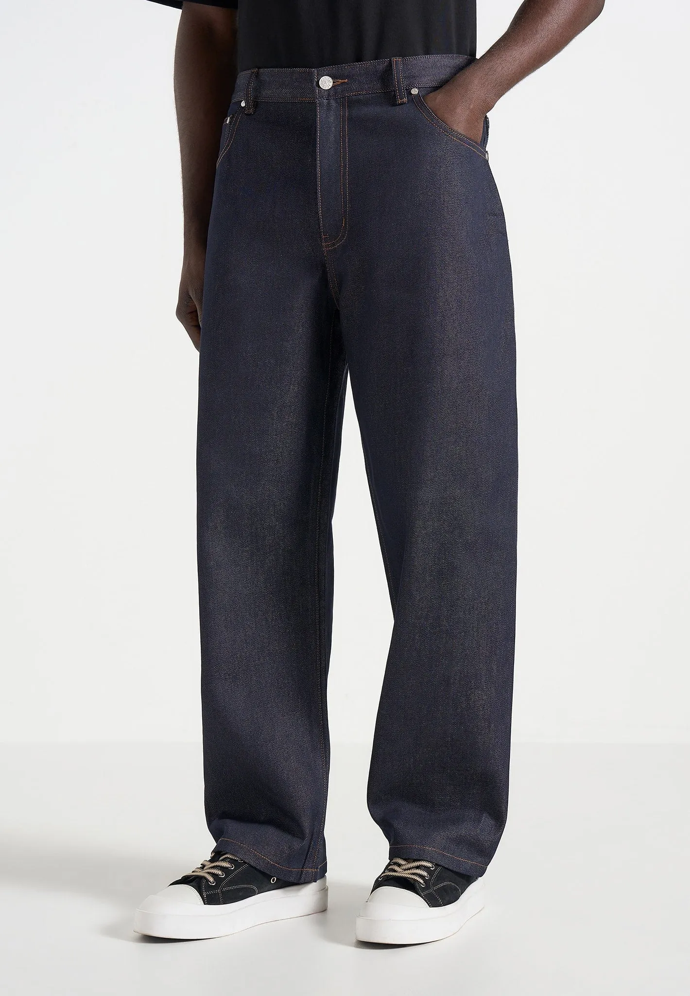 DN002 - Relaxed Fit Jeans - Indigo sold by Maniere De Voir product image thumbnail 5