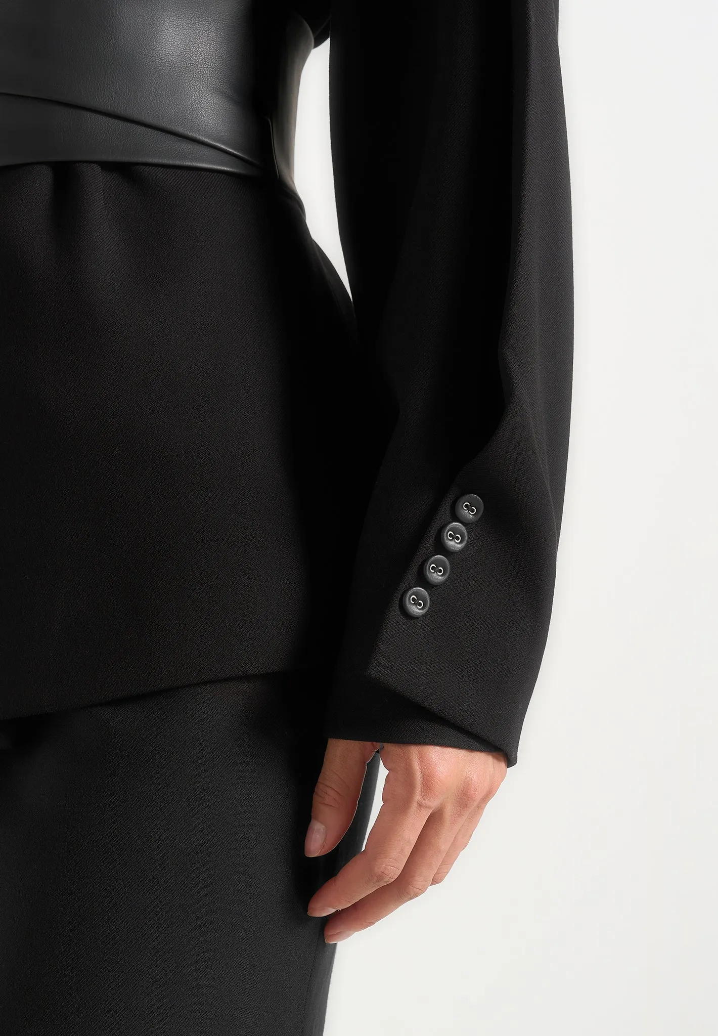 Marie - Twist Sleeve Blazer with Belt - Black sold by Maniere De Voir product image thumbnail 4