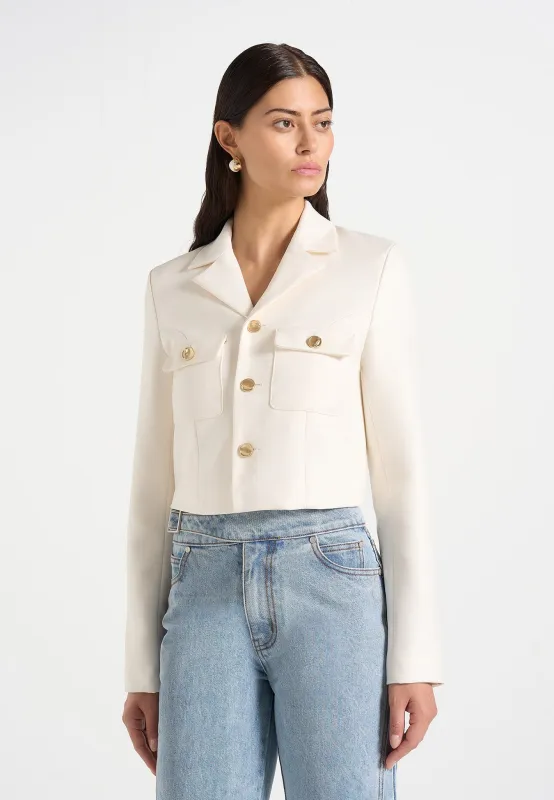 Daphina - Tailored Jacket - Off White made by Maniere De Voir