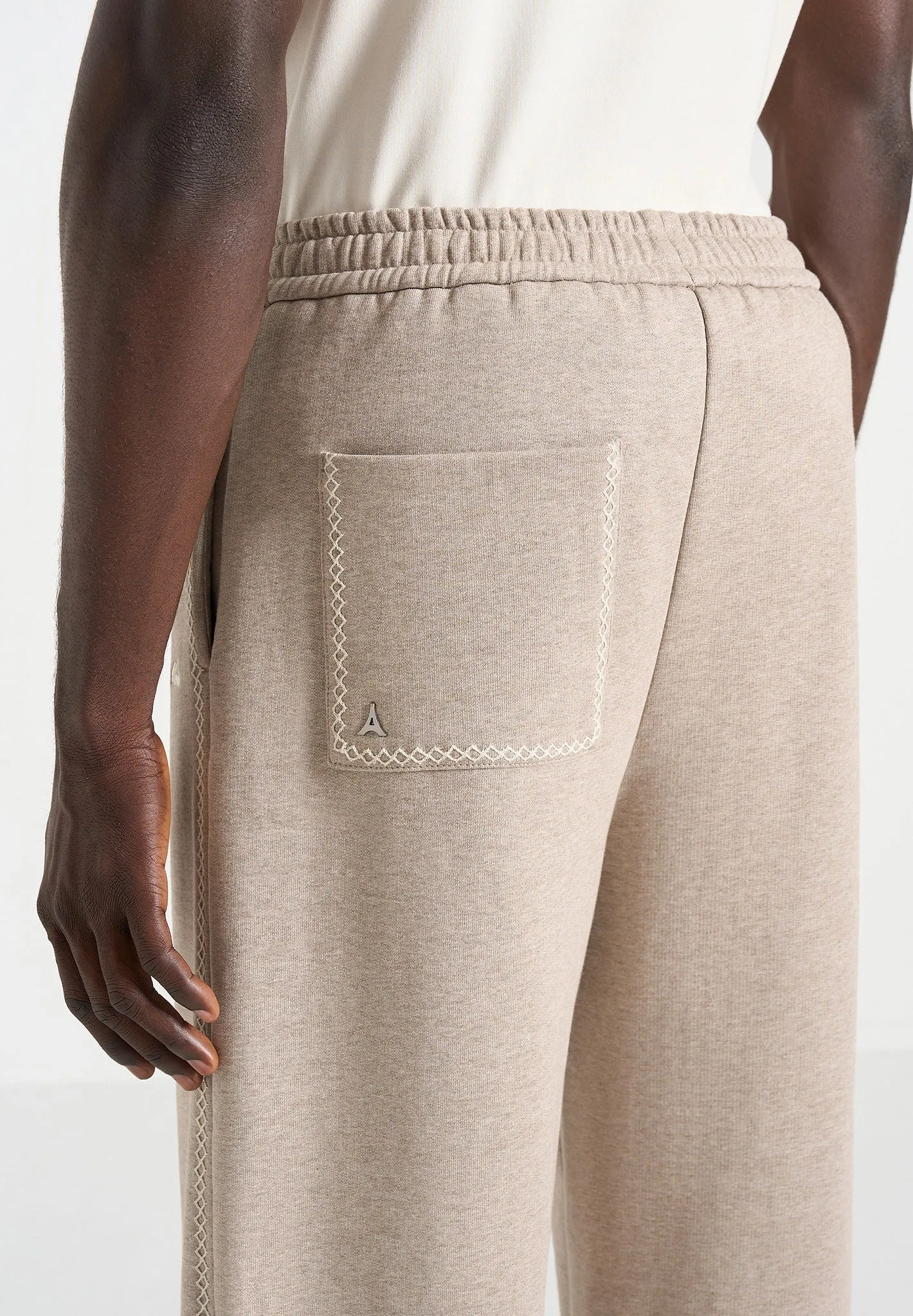 Morgan - Unisex Whipstitch Wide Leg Jogger - Taupe sold by Maniere De Voir product image thumbnail 4