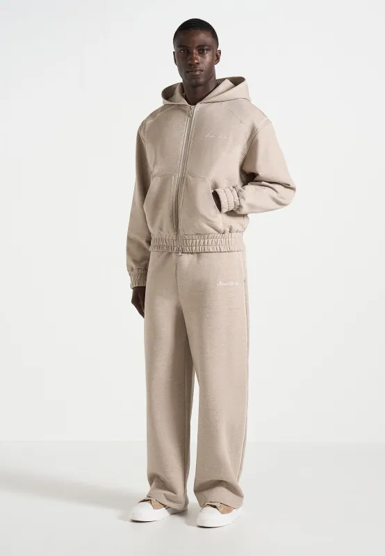 Morgan - Unisex Whipstitch Wide Leg Jogger - Taupe made by Maniere De Voir