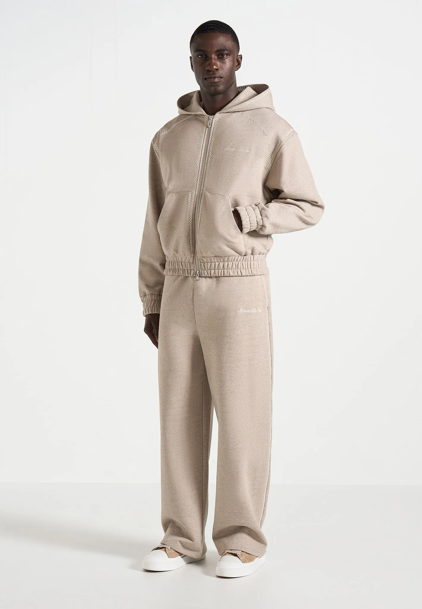 Morgan - Unisex Whipstitch Wide Leg Jogger - Taupe sold by Maniere De Voir
