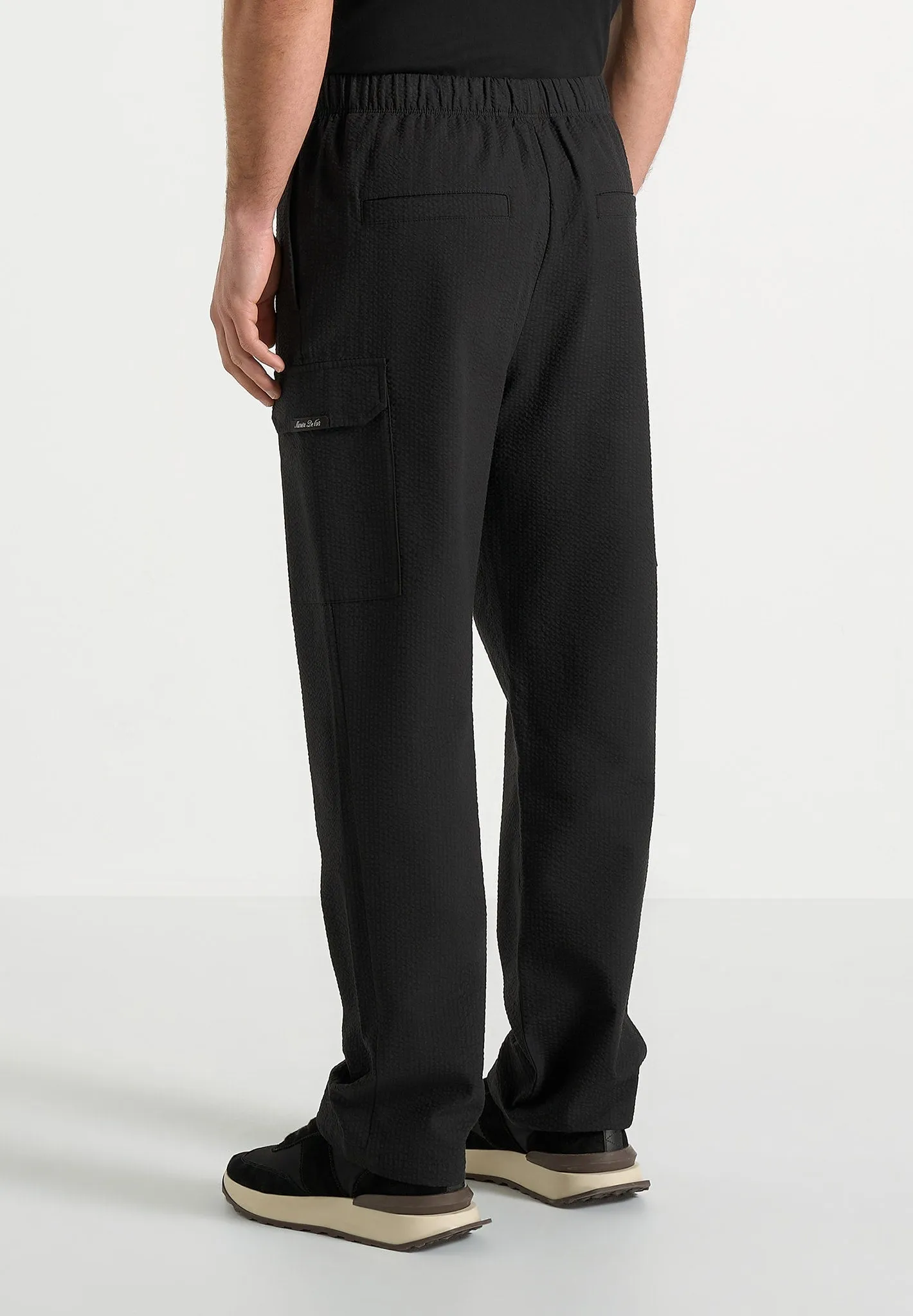 Rayan - Textured Cargo Trousers - Black sold by Maniere De Voir product image thumbnail 4