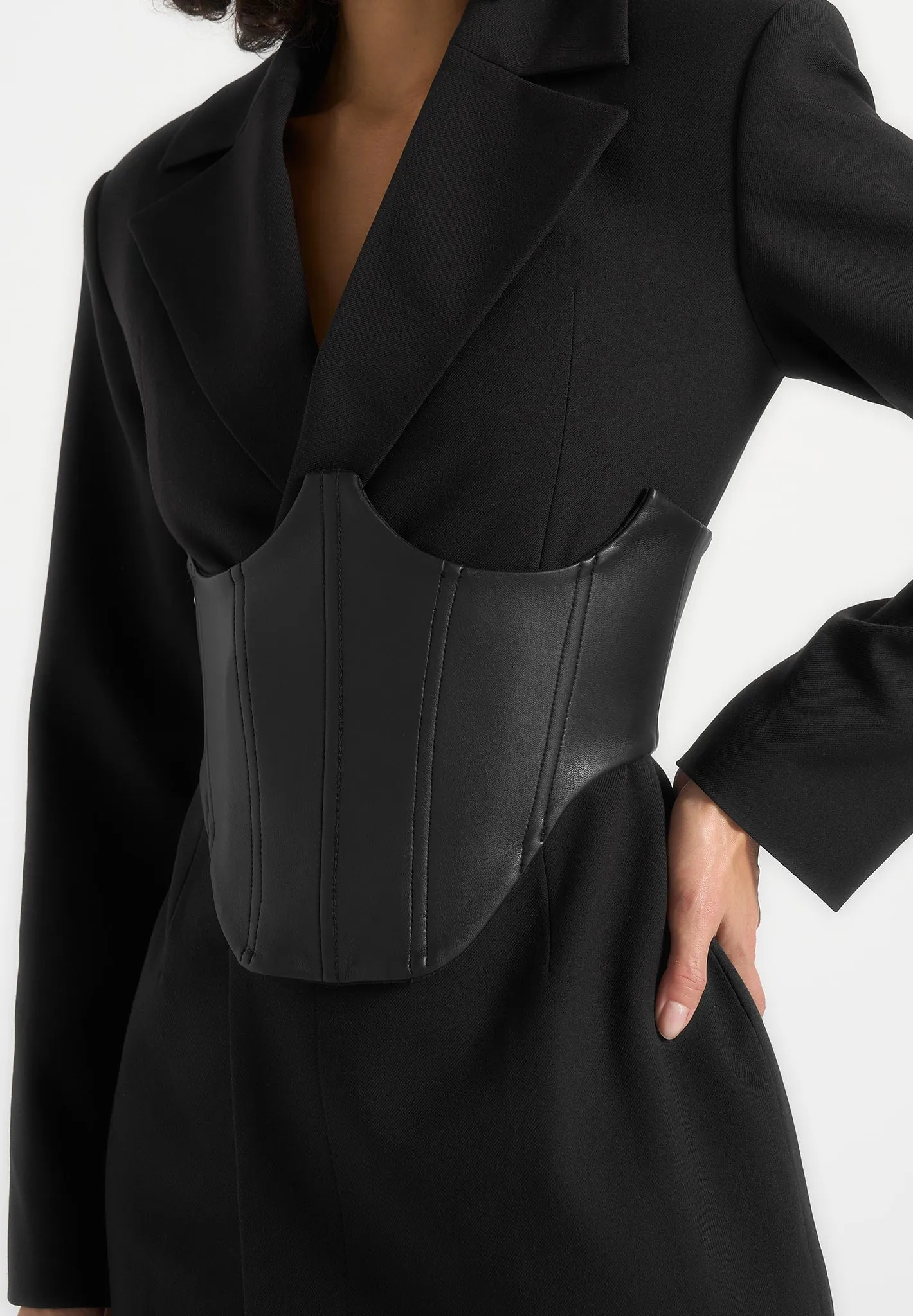 Lacey - Tailored Blazer Dress With Reversible Corset - Black sold by Maniere De Voir product image thumbnail 4