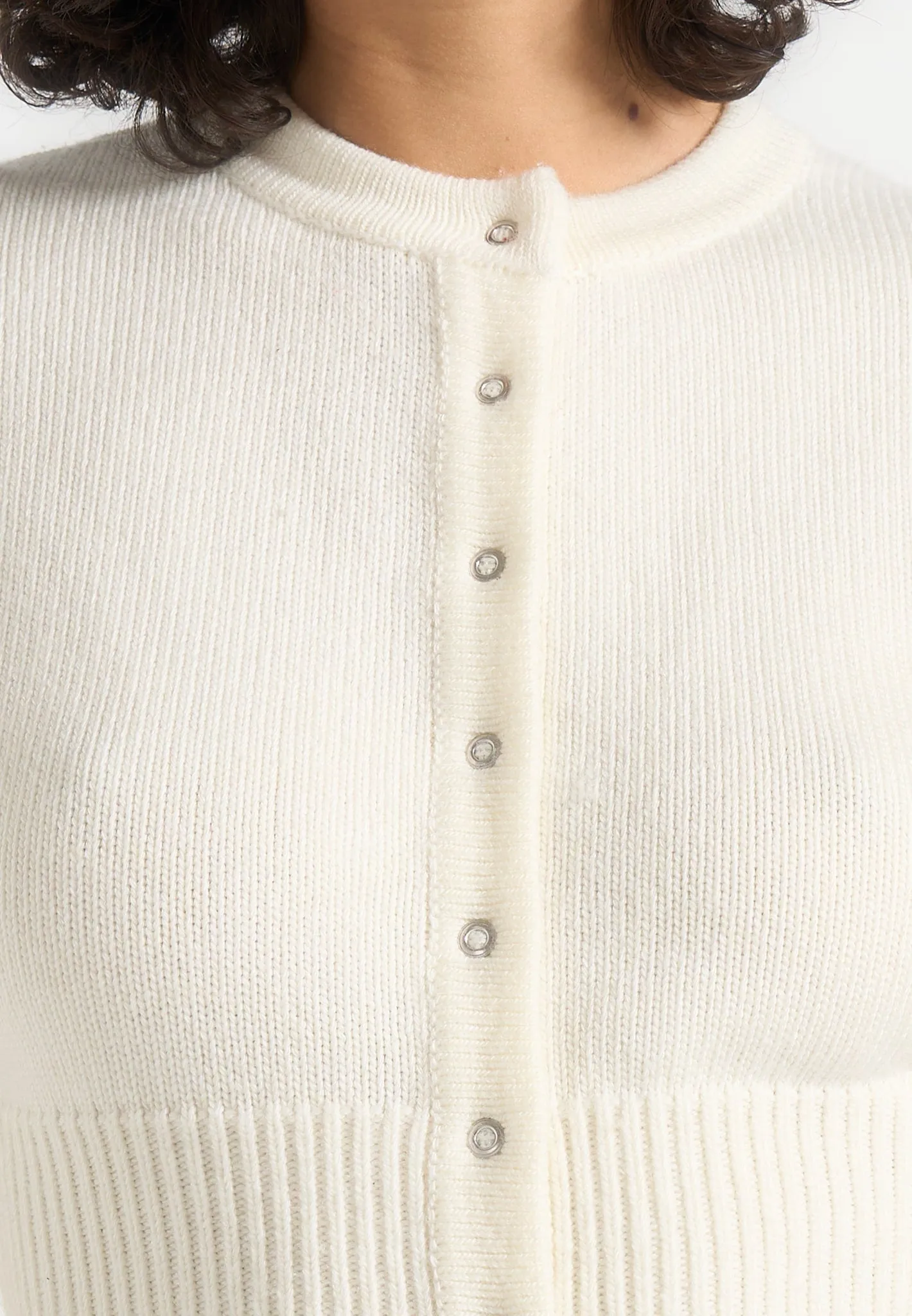 Mayla - Knitted Cinch Waist Cardigan - Cream sold by Maniere De Voir product image thumbnail 3