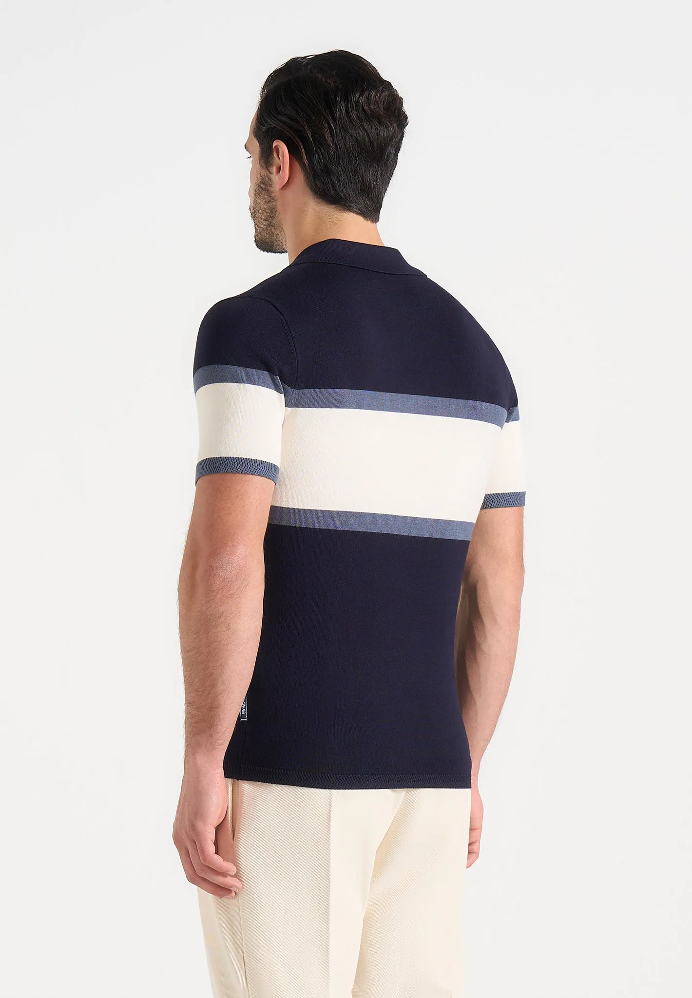 Enzo - Colour Block Polo Top - Navy sold by Maniere De Voir product image thumbnail 3