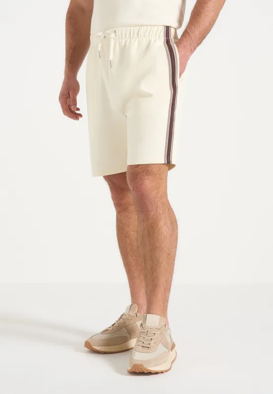 Taylor - Taped Cotton Shorts - Cream made by Maniere De Voir