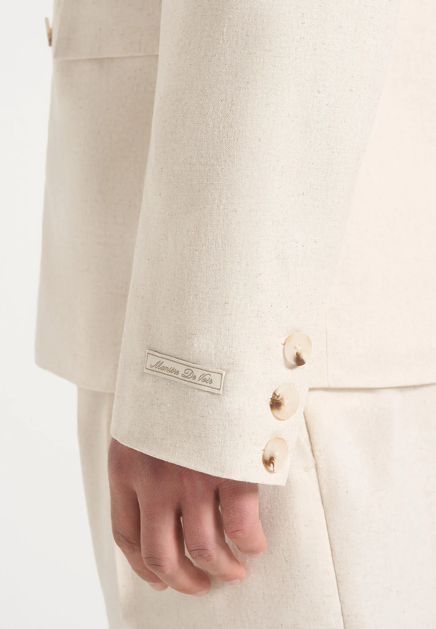 Didier - Double Breasted Linen Jacket - Natural sold by Maniere De Voir product image thumbnail 4