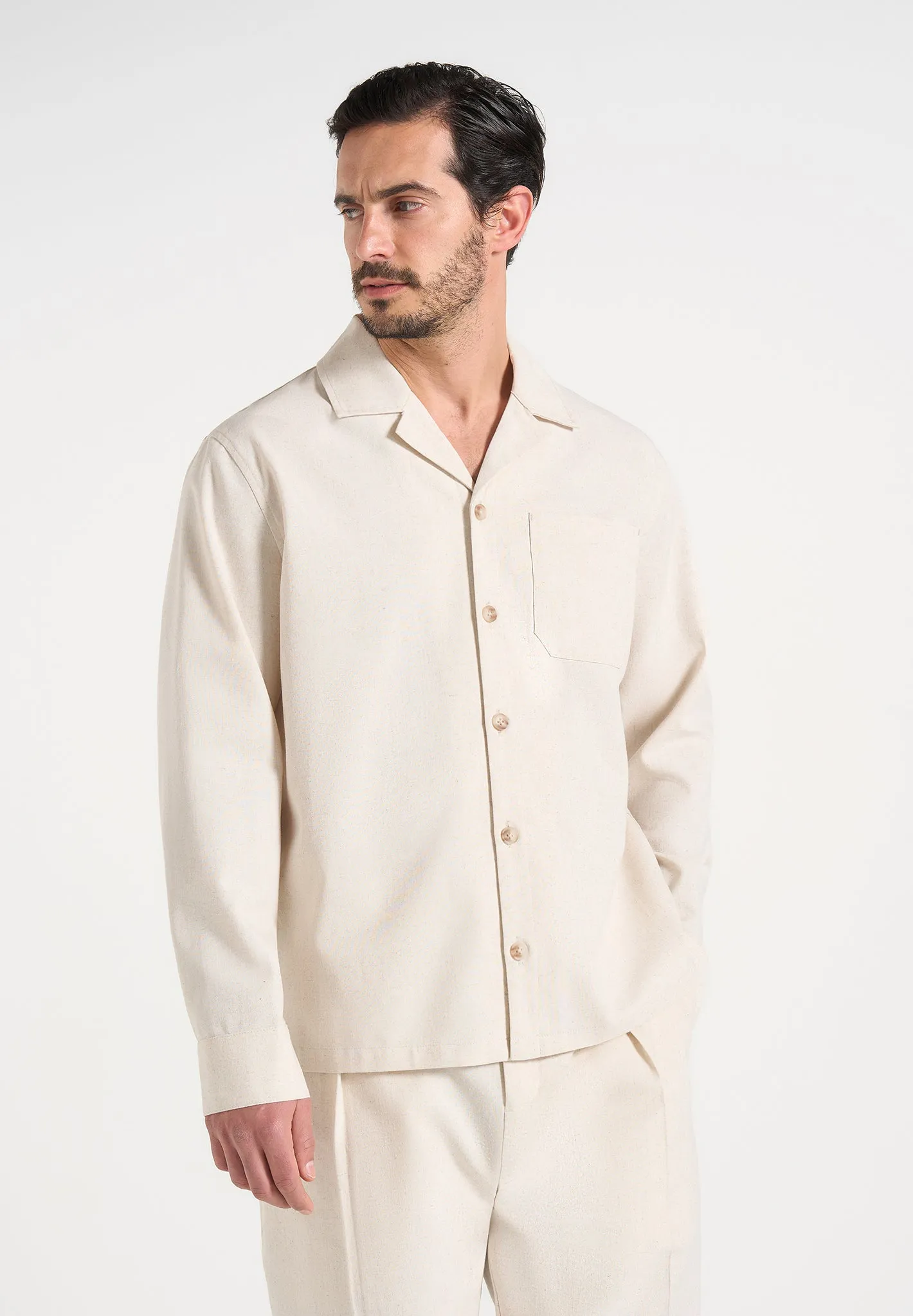 Constant - Linen Long Sleeve Shirt - Natural sold by Maniere De Voir product image thumbnail 2