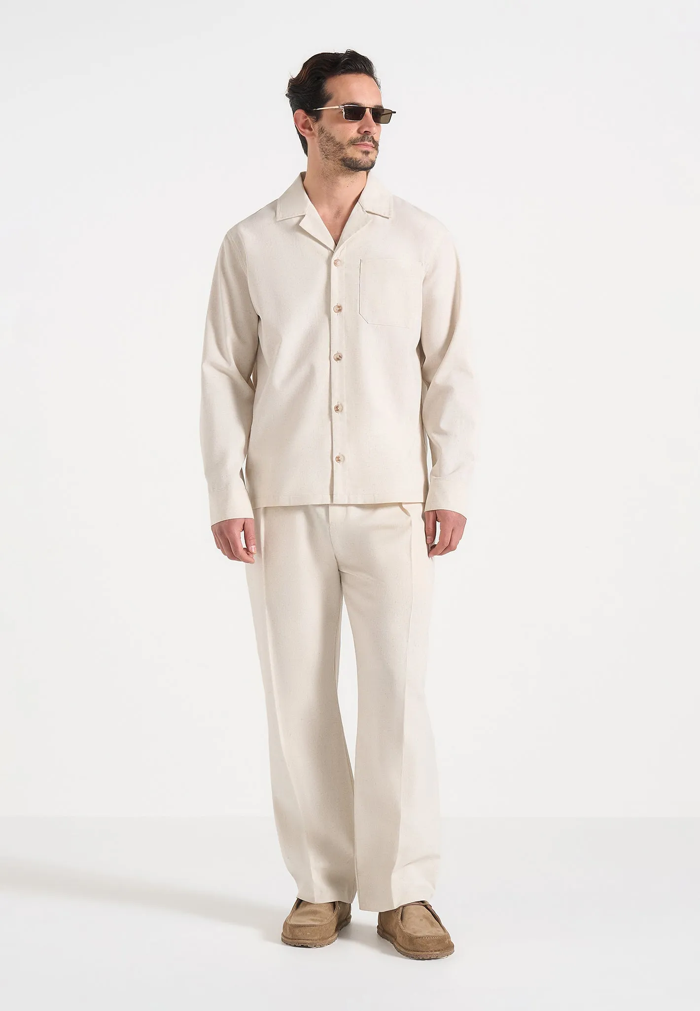 Constant - Linen Long Sleeve Shirt - Natural sold by Maniere De Voir
