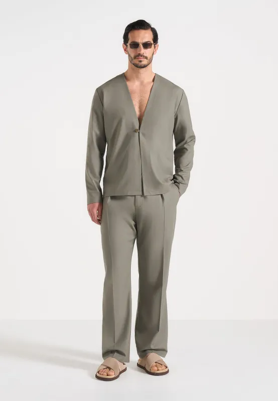Axel - Minimal Kimono Shirt - Khaki made by Maniere De Voir