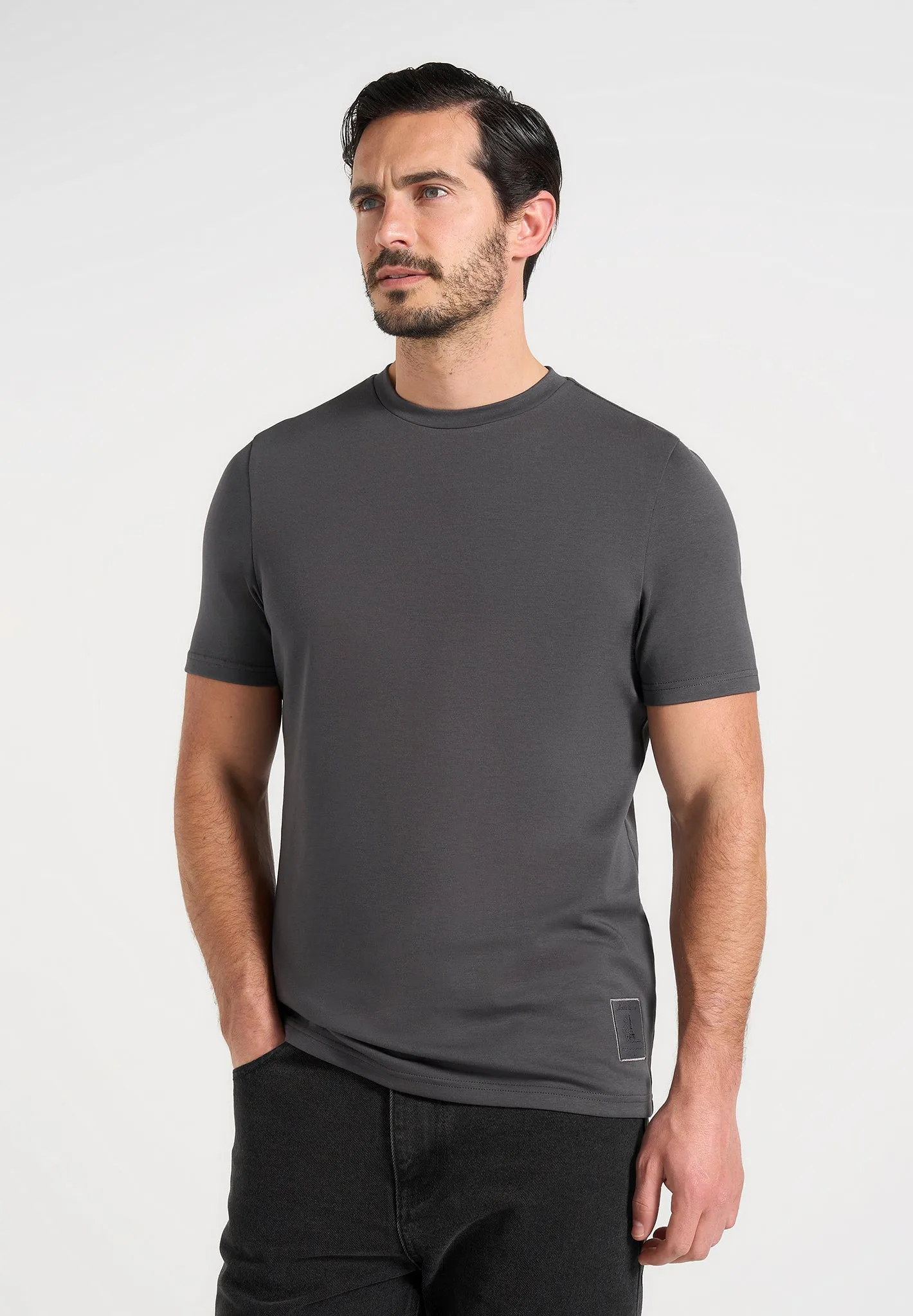 TS003 - Fitted Luxe T-Shirt - Charcoal Grey sold by Maniere De Voir product image thumbnail 2
