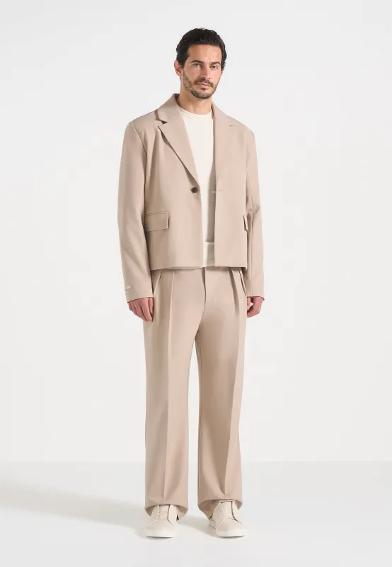 Silas - Tailored Cropped Blazer - Taupe made by Maniere De Voir