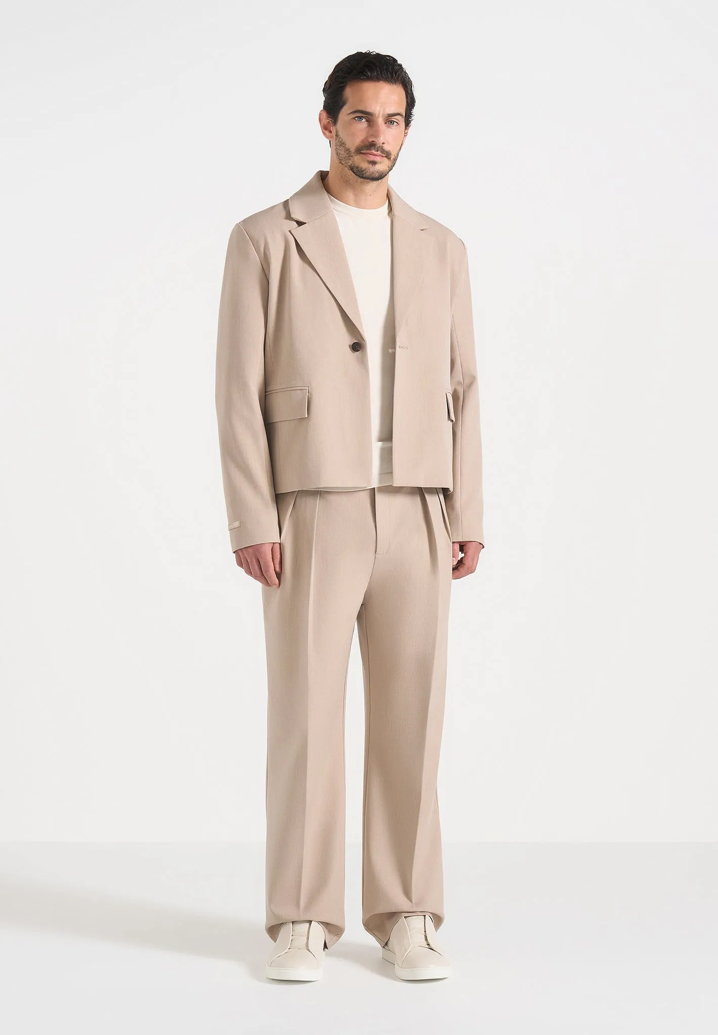 Silas - Tailored Cropped Blazer - Taupe sold by Maniere De Voir