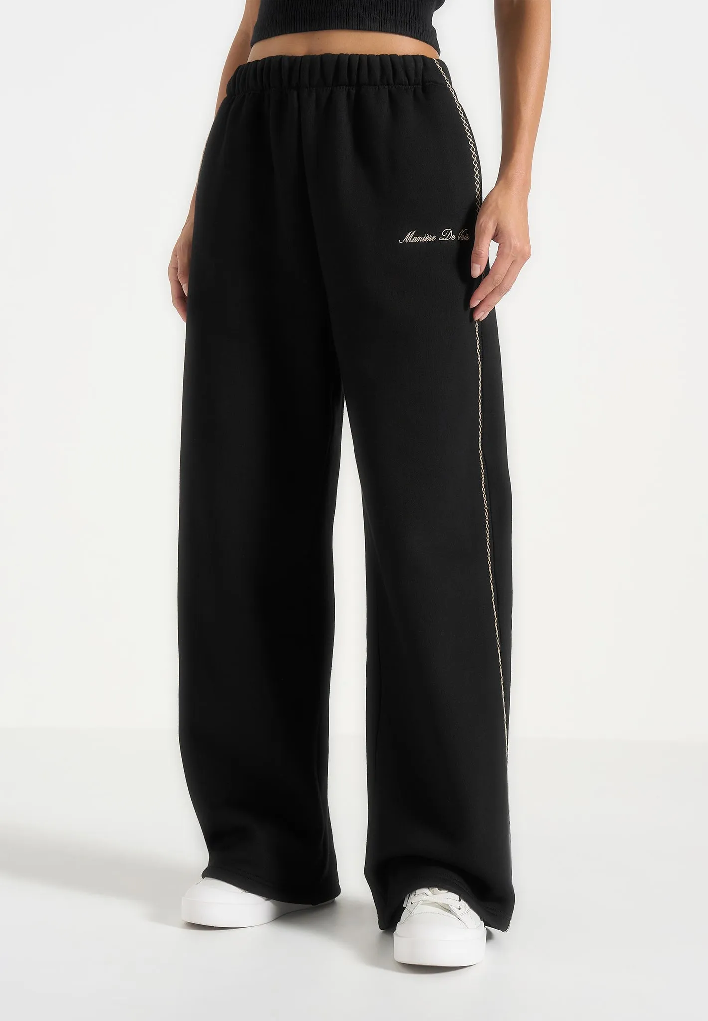 Morgan - Unisex Whipstitch Regular Joggers - Black sold by Maniere De Voir product image thumbnail 3
