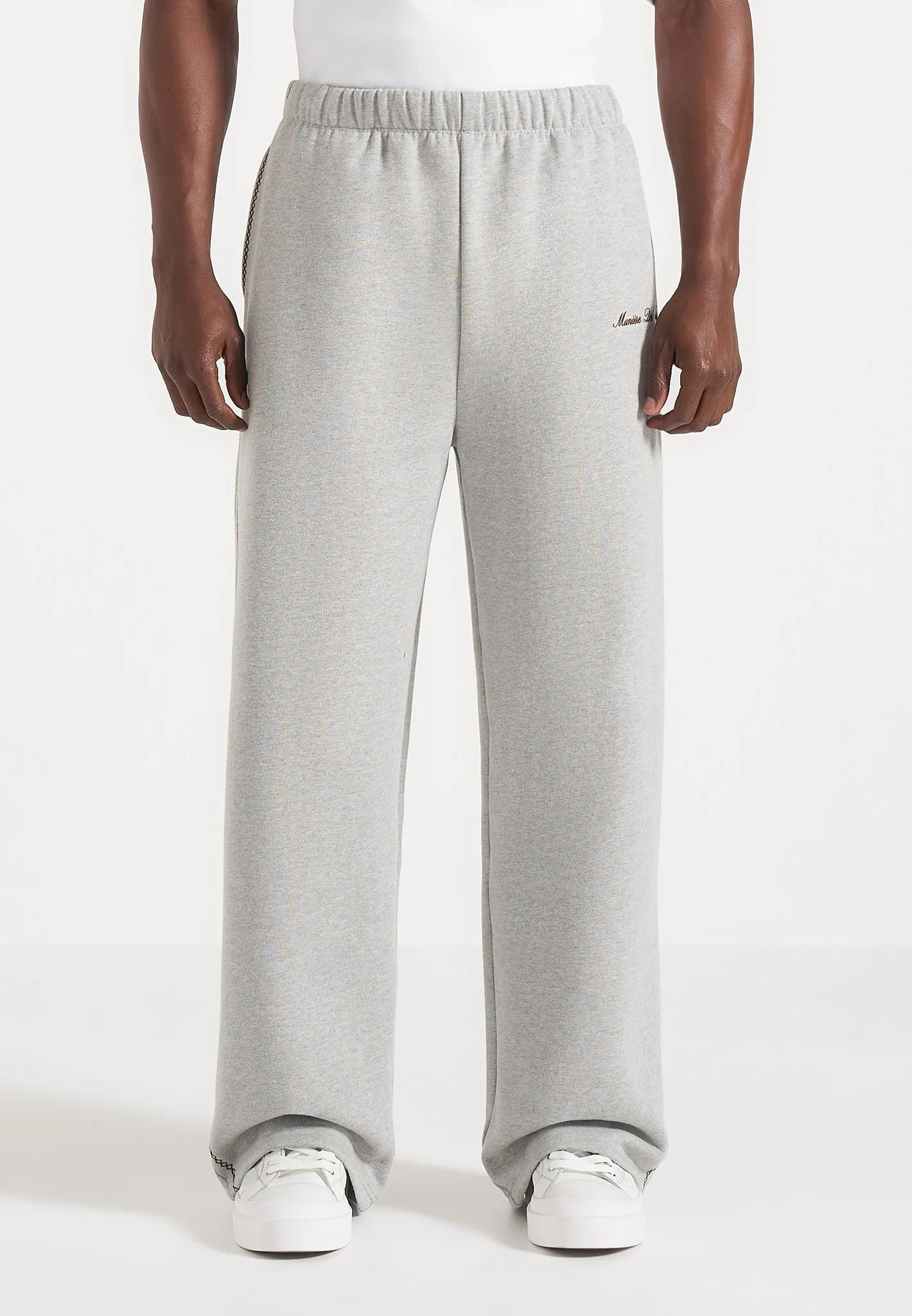 Morgan - Unisex Whipstitch Regular Joggers - Light Grey sold by Maniere De Voir product image thumbnail 5