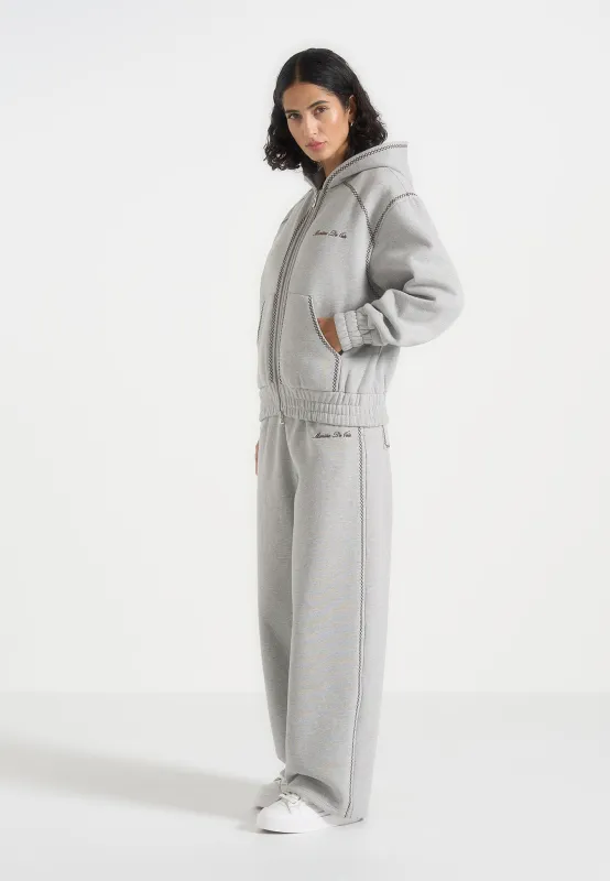Morgan - Unisex Whipstitch Regular Joggers - Light Grey made by Maniere De Voir
