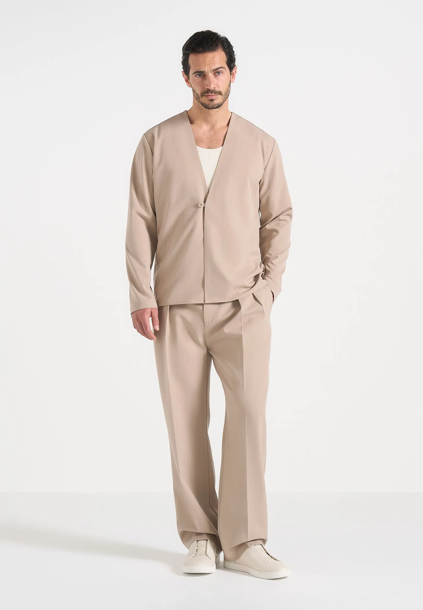 Axel - Minimal Kimono Blazer - Beige sold by Maniere De Voir