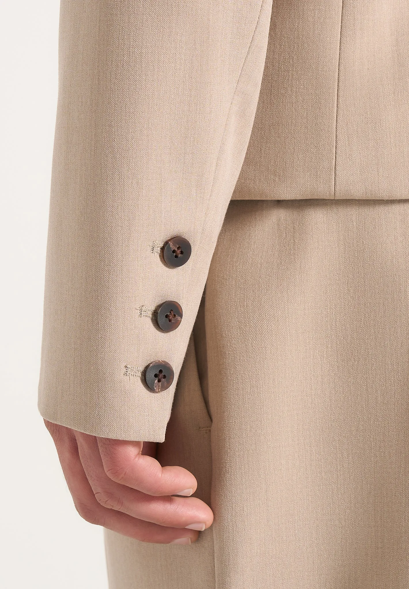 Silas - Tailored Cropped Blazer - Beige sold by Maniere De Voir product image thumbnail 4