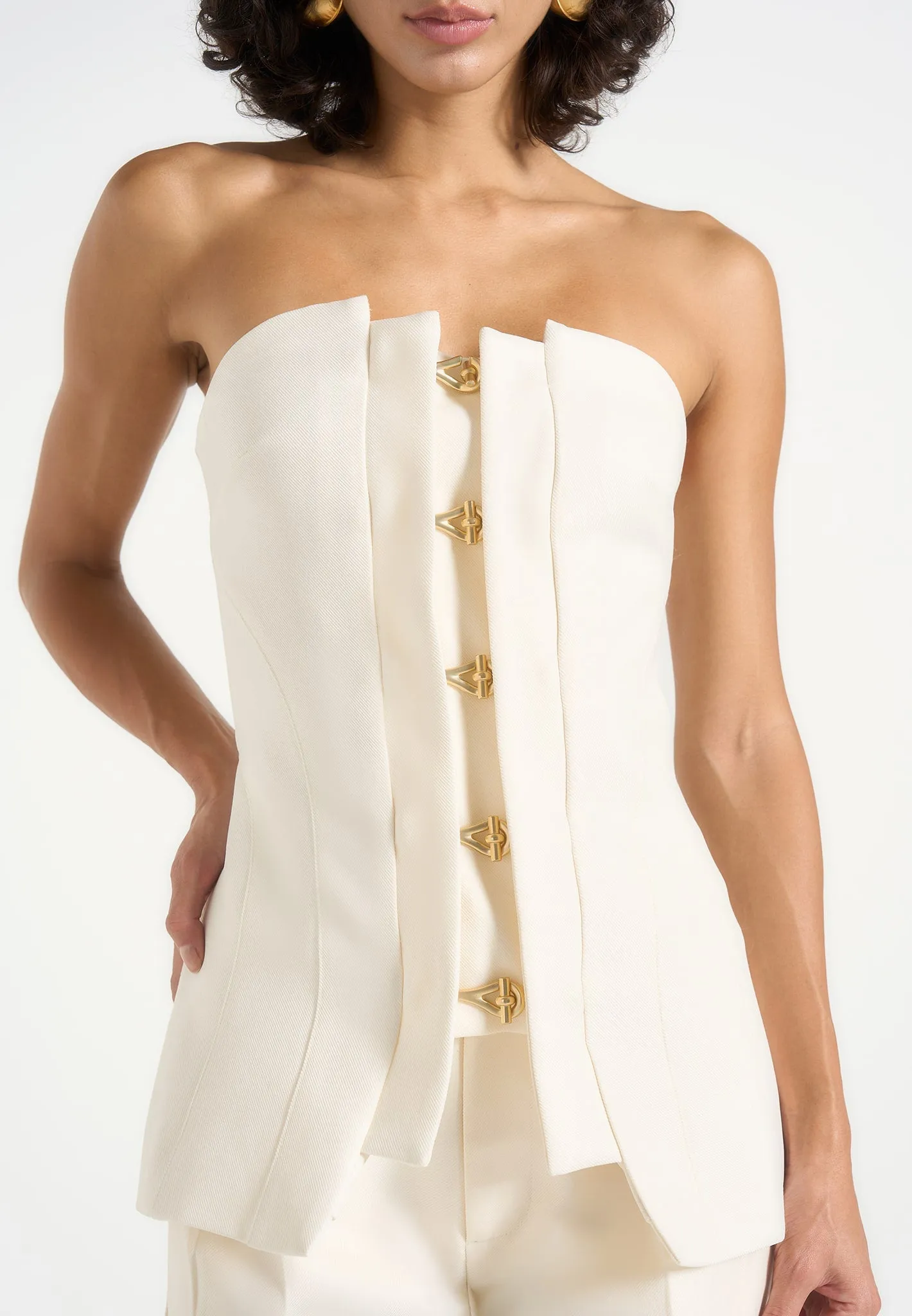 Viviane - Clasp Detail Bandeau Top - Off White sold by Maniere De Voir product image thumbnail 3