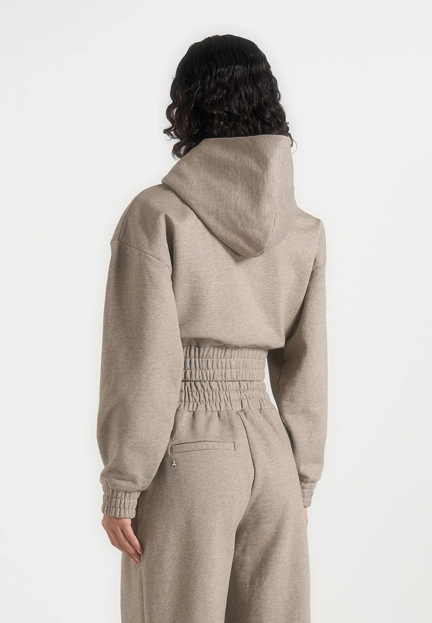 Josiane - Relaxed Zip Through Hoodie - Taupe sold by Maniere De Voir product image thumbnail 3