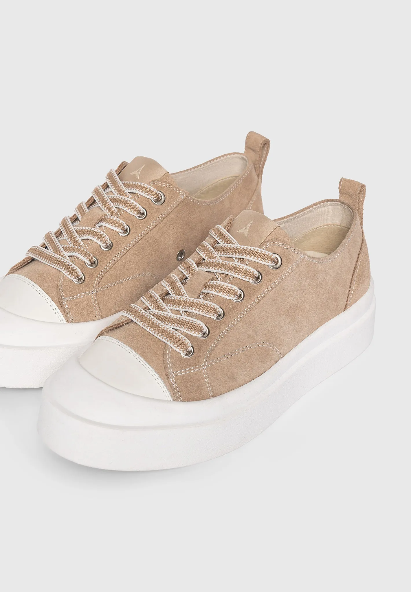 Vienna - Suede Contrast Stitch Sneaker - Beige sold by Maniere De Voir product image thumbnail 2