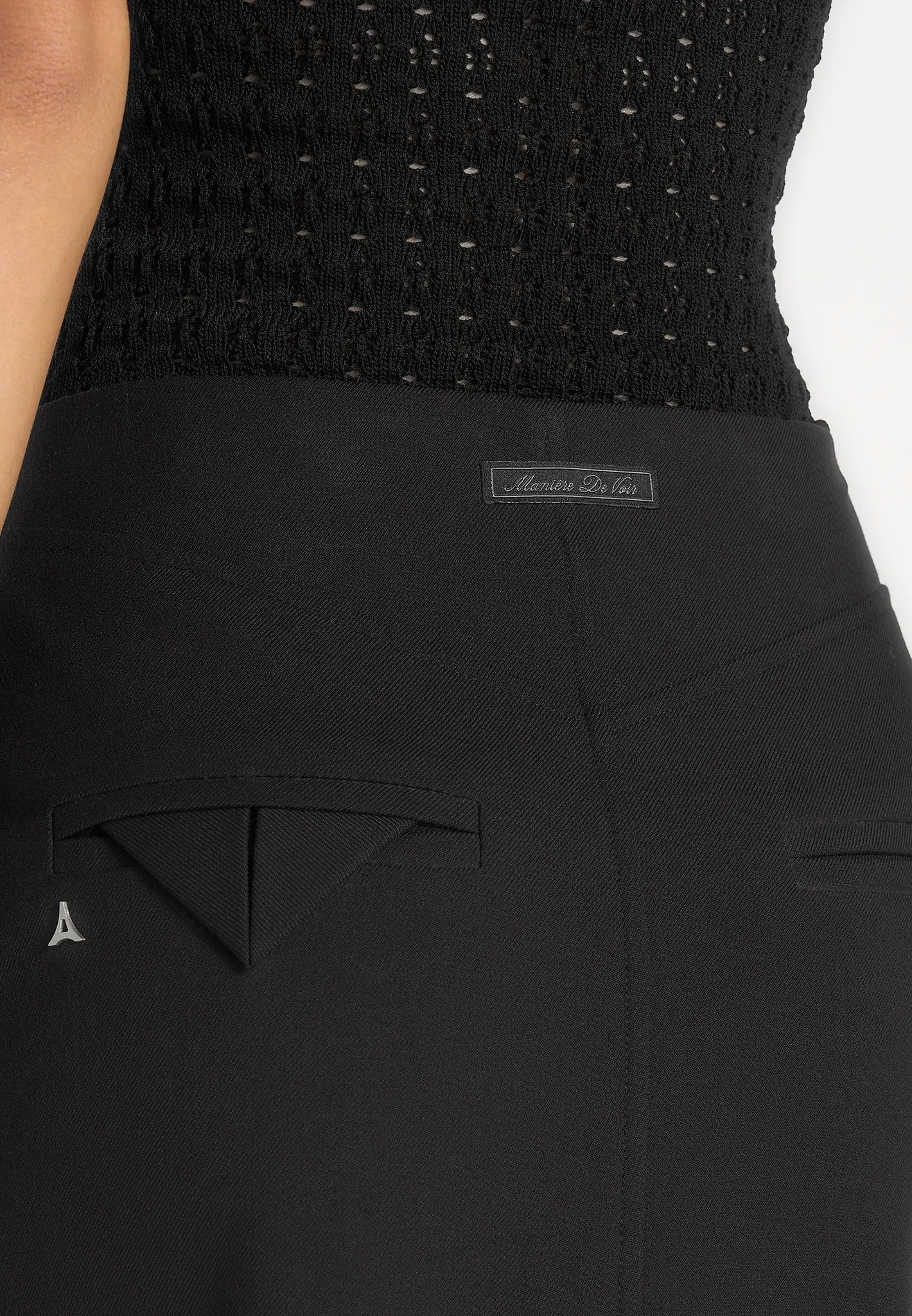 Regine - Tailored Box Pleat Maxi Skirt - Black sold by Maniere De Voir product image thumbnail 3