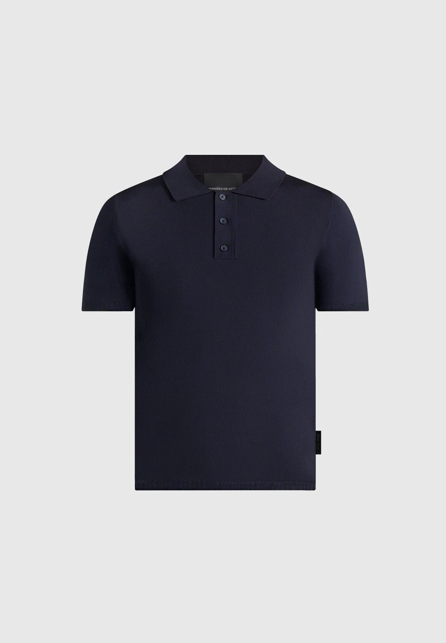 PL001 - Luxe Knitted Polo Top - Navy sold by Maniere De Voir product image thumbnail 5