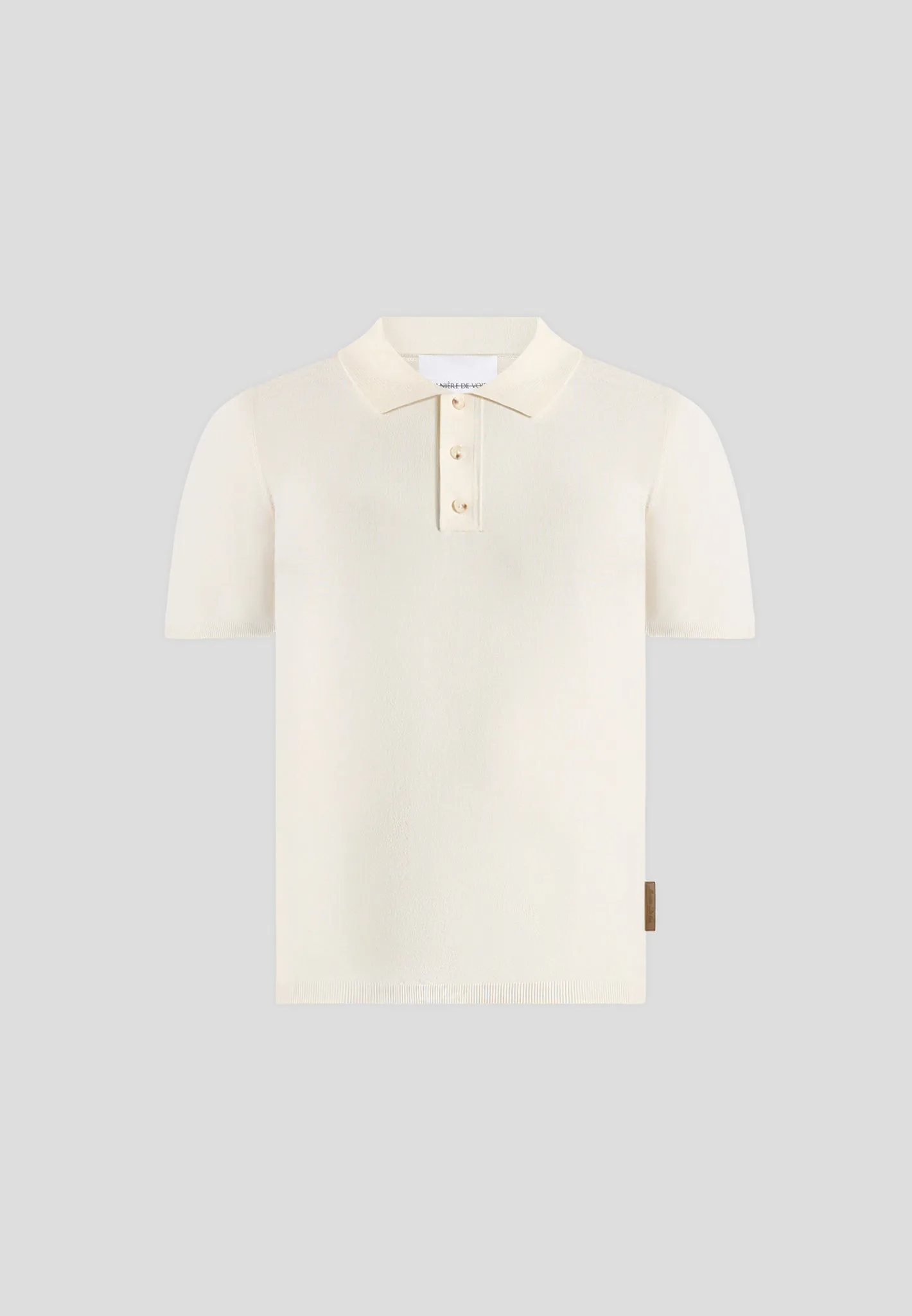 PL001 - Luxe Knitted Polo Top - Cream sold by Maniere De Voir product image thumbnail 5
