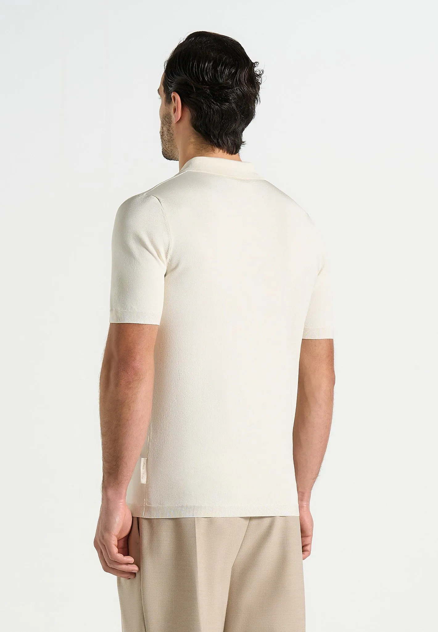 PL001 - Luxe Knitted Polo Top - Cream sold by Maniere De Voir product image thumbnail 4
