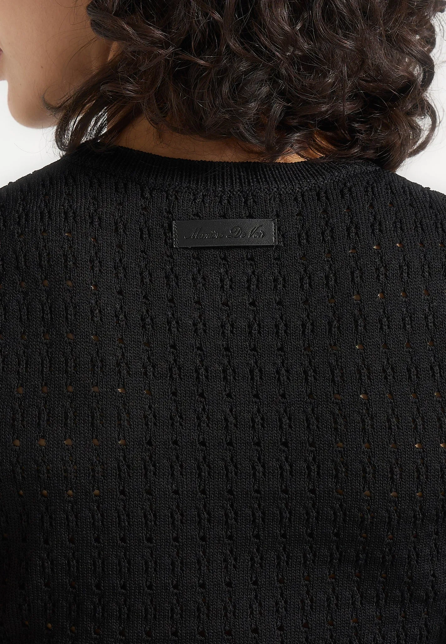 Kelsey - Pointelle Asymmetric Top - Black sold by Maniere De Voir product image thumbnail 3