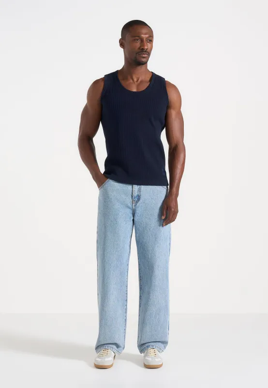 VS001 - Ribbed Cotton Vest - Navy made by Maniere De Voir