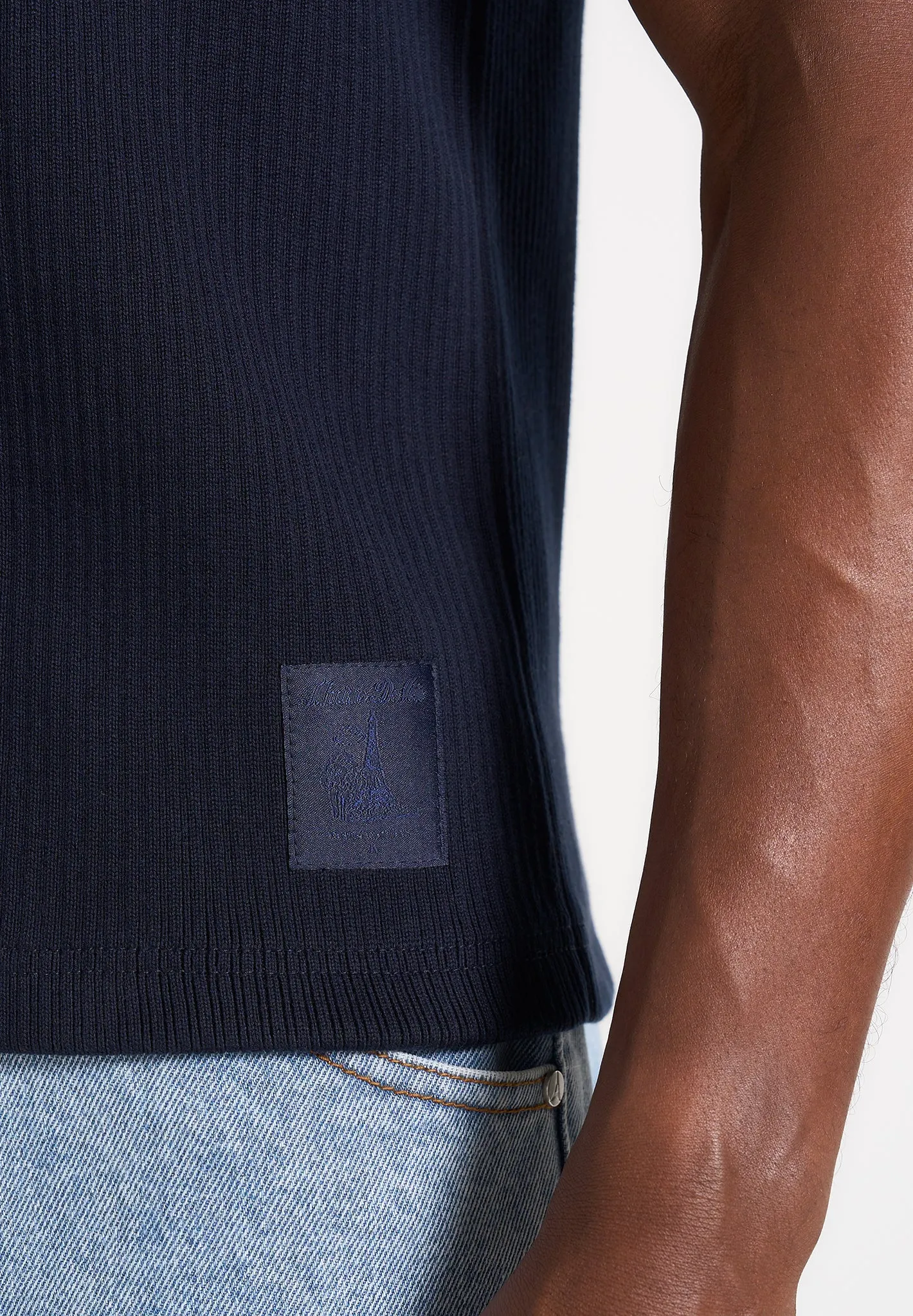VS001 - Ribbed Cotton Vest - Navy sold by Maniere De Voir product image thumbnail 3
