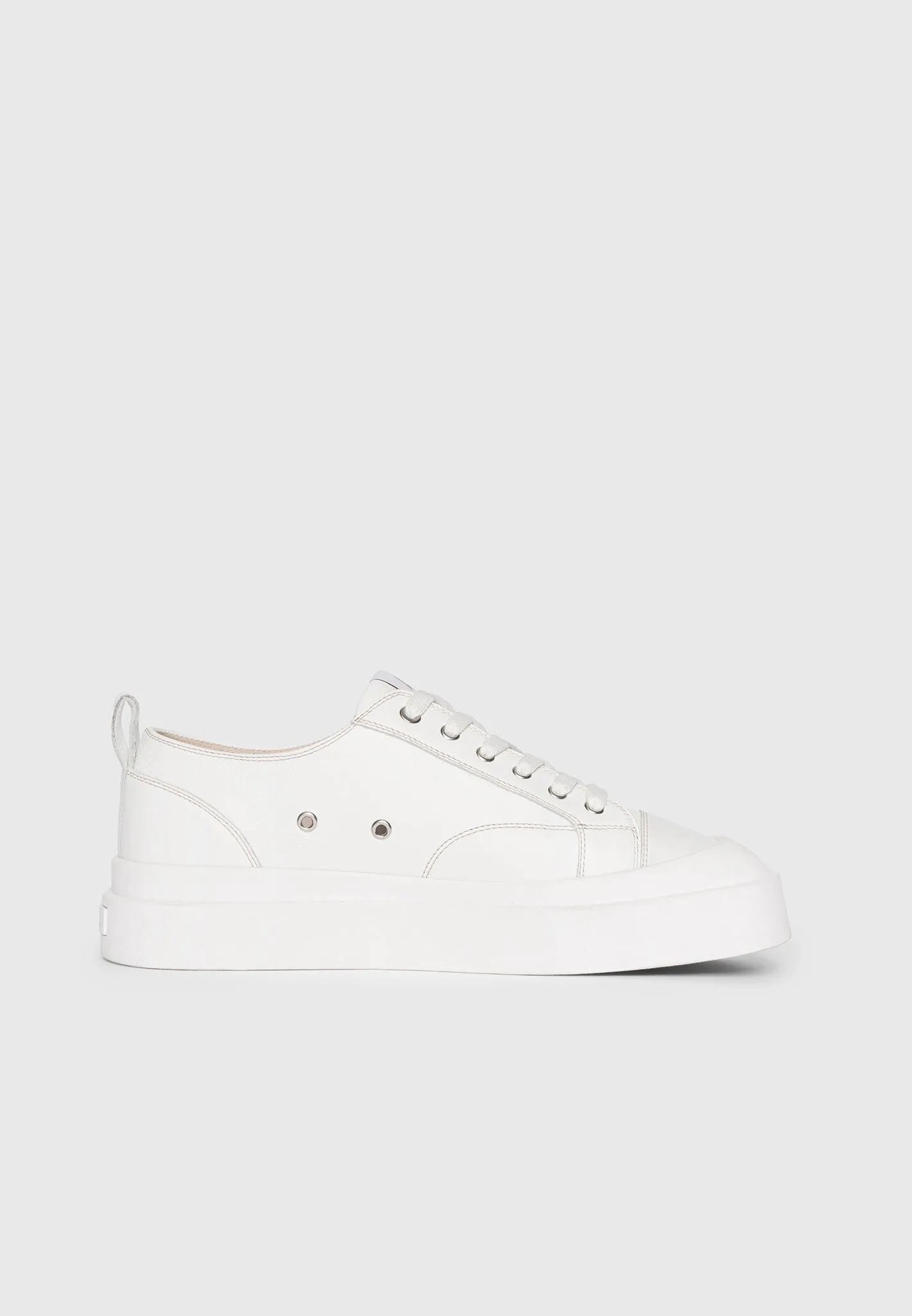 Men's Vienna - Leather Contrast Stitch Sneakers - White sold by Maniere De Voir product image thumbnail 3