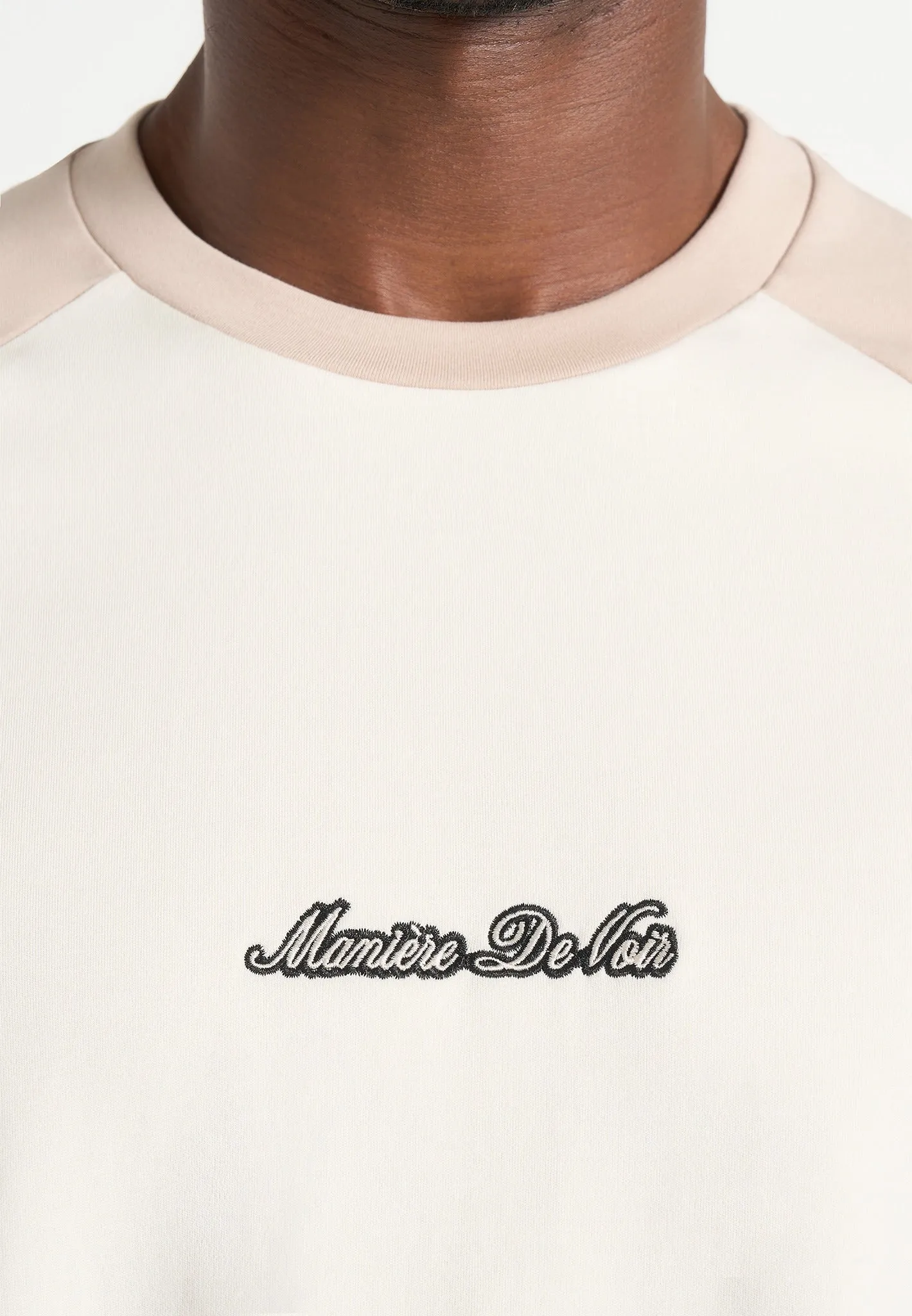 Unisex Signature Raglan Cotton T-Shirt - Cream/Beige sold by Maniere De Voir product image thumbnail 3