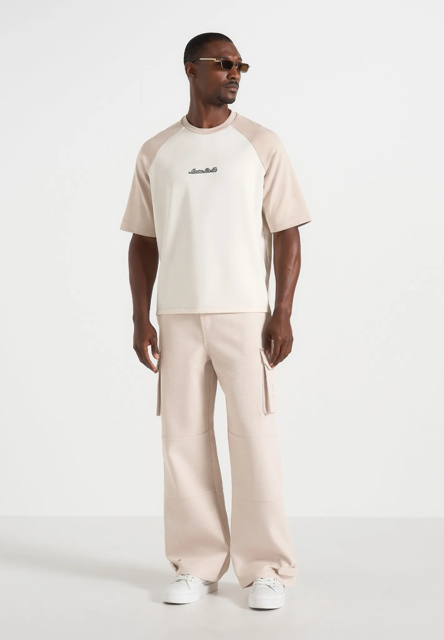 Unisex Signature Raglan Cotton T-Shirt - Cream/Beige sold by Maniere De Voir