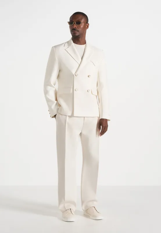 Didier - Double Breasted Tailored Suit Blazer - Off White made by Maniere De Voir