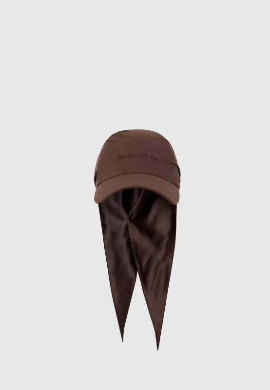 Arianne - Linen Bandana Cap - Brown made by Maniere De Voir