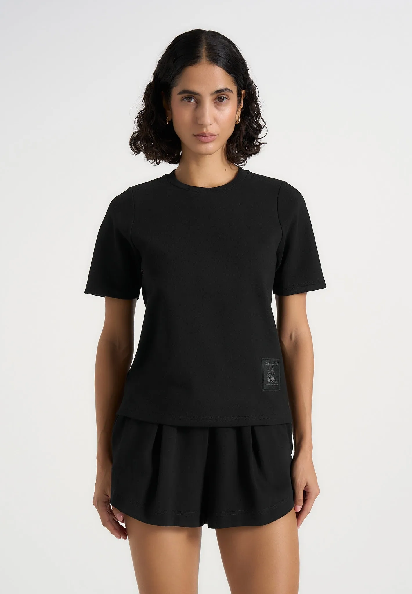 TS002 - Short Sleeve Cotton T-Shirt - Black sold by Maniere De Voir product image thumbnail 2