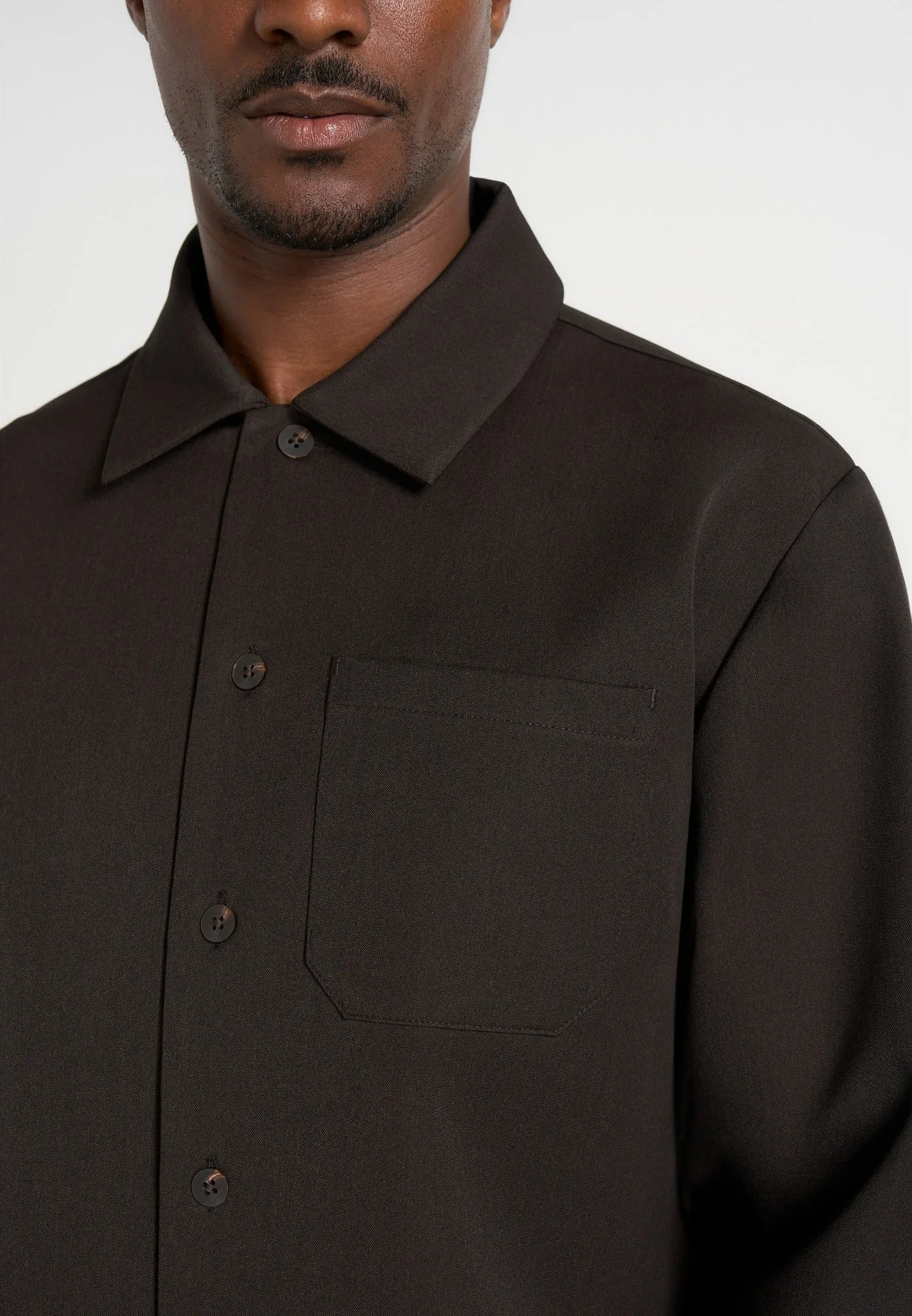 Valentin - Classic Tailored Long Sleeve Shirt - Dark Brown sold by Maniere De Voir product image thumbnail 3