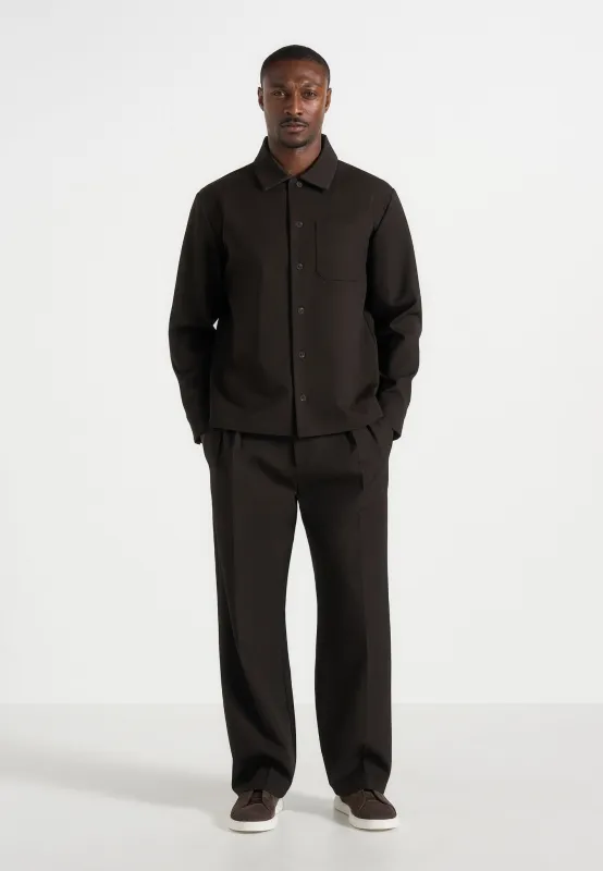 Valentin - Tailored Overshirt - Dark Brown made by Maniere De Voir