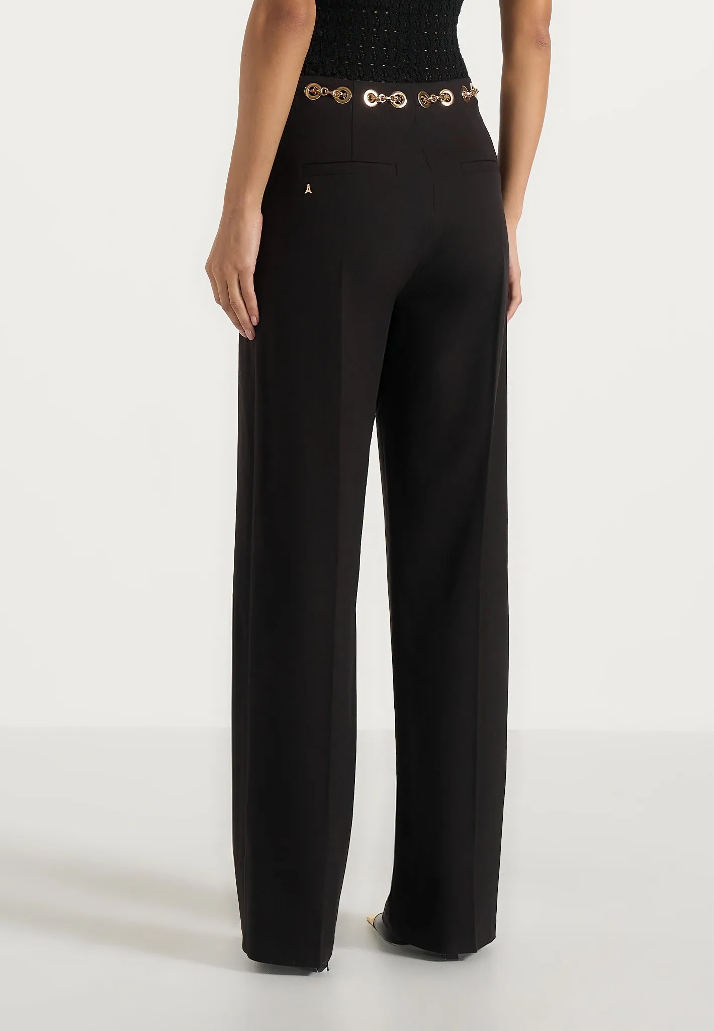 Perrine - Hardware Detail Belted Trousers - Black sold by Maniere De Voir product image thumbnail 5