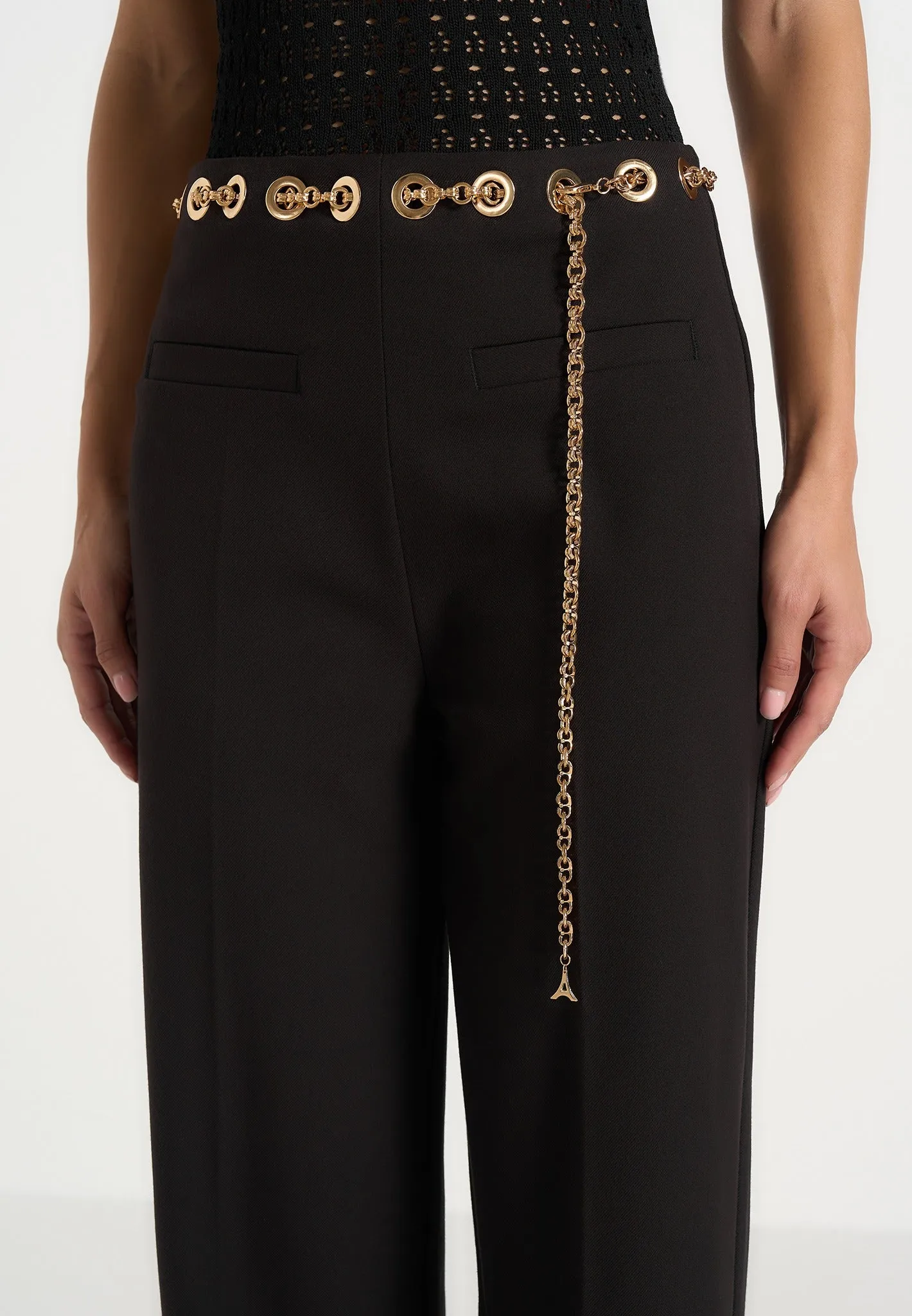 Perrine - Hardware Detail Belted Trousers - Black sold by Maniere De Voir product image thumbnail 3