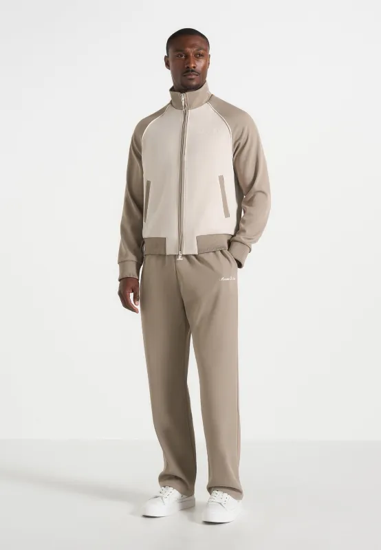Signature Piped Track Pants - Taupe made by Maniere De Voir