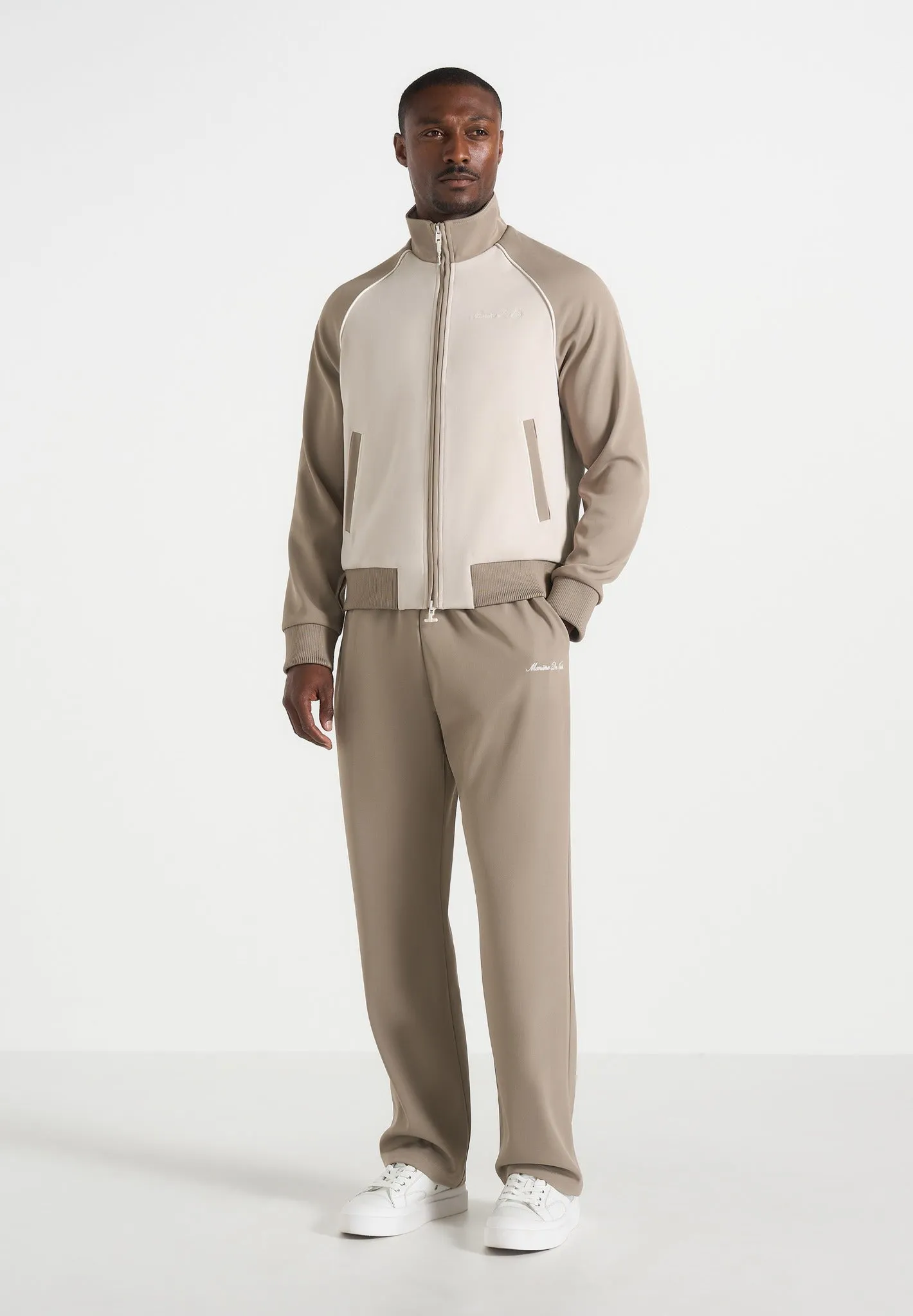 Signature Piped Track Pants - Taupe sold by Maniere De Voir