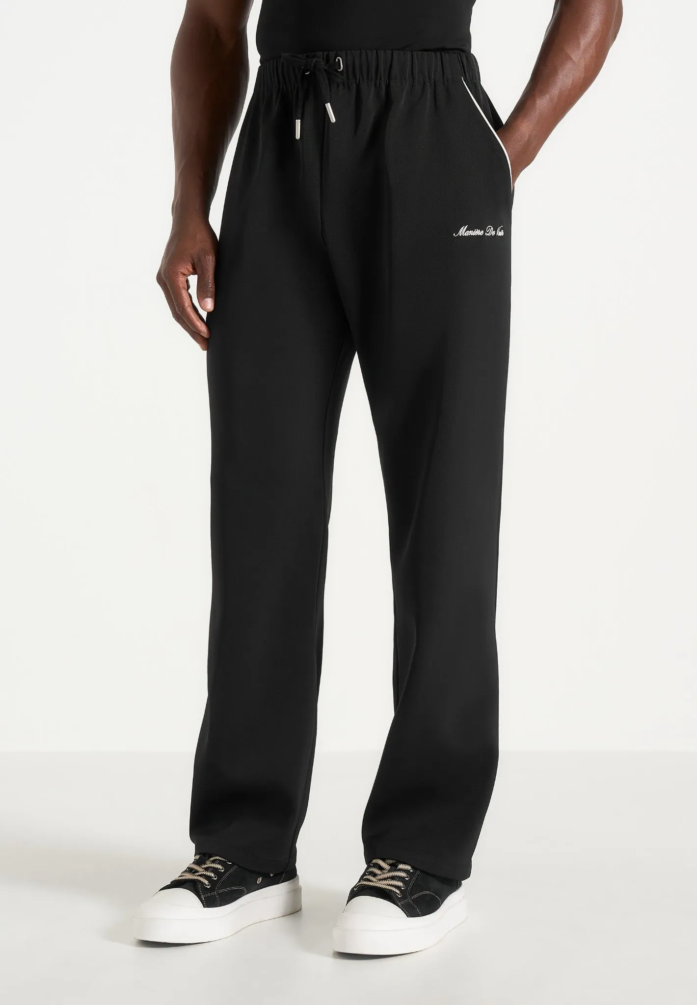 Signature Piped Track Pants - Black sold by Maniere De Voir product image thumbnail 2